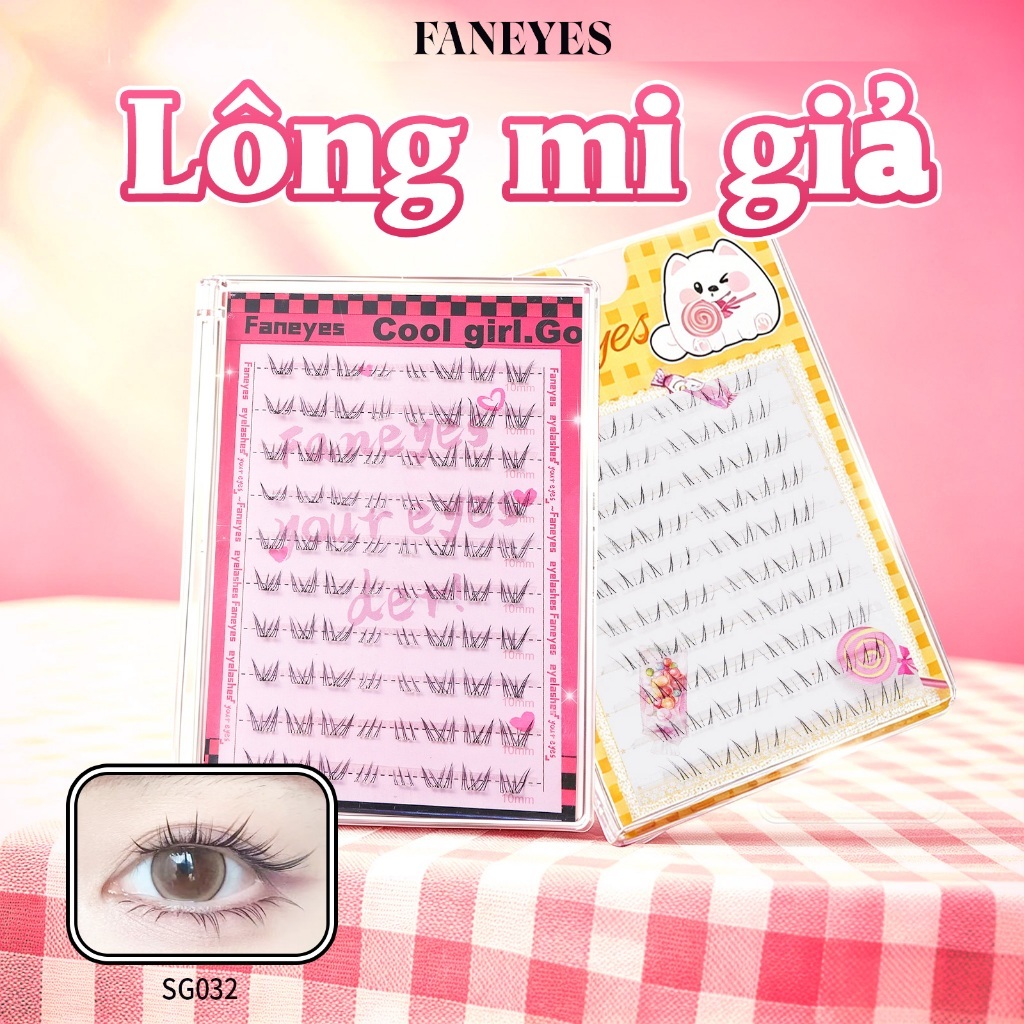 FANEYES Mi giả đơn cụm tự dính  cho người lười nhẹ nhàng không cảm giác không gánh nặng rõ ràng từng sợi bông xù dễ tẩykhông trôi trang điểm