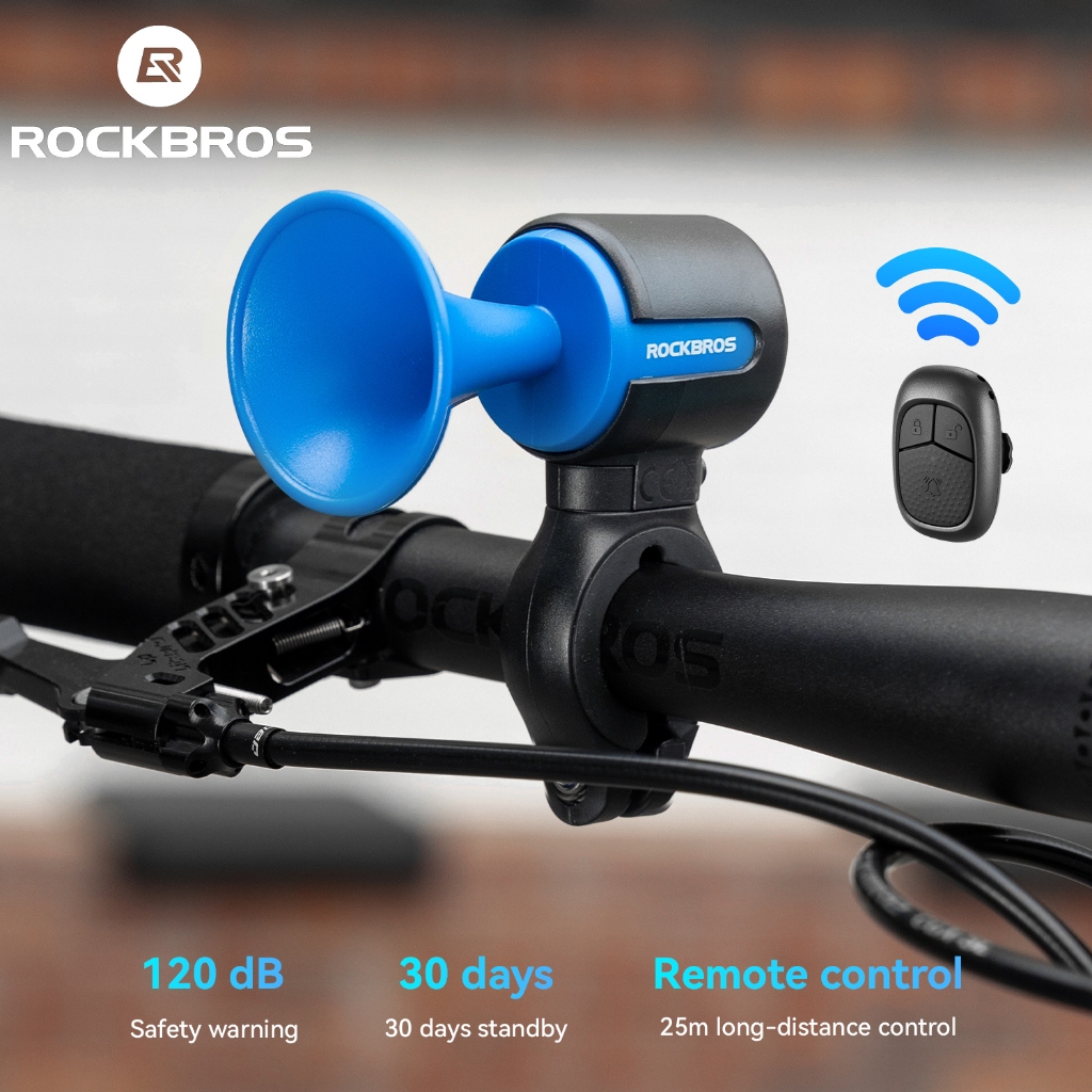 【Giao hàng 3 ngày】Còi xe đạp ROCKBROS điện 120dB chống nước IPX4 mini  Type-C ABS+PC gắn ghi đông MTB đường trường gấp đi học leo núi an toàn