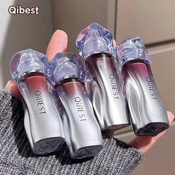 HOT Qibest / Ice Diamond Matte Lipstick Lipstick Retro Tea Brown Cool Rose Natural Soft Mist Cốc chống dính lâu trôi