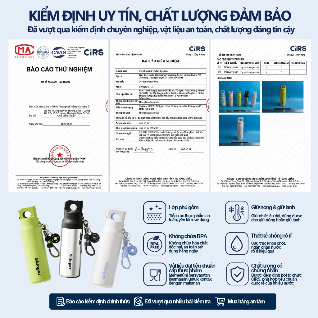 Sidagar Bình Giữ Nhiệt Thể Thao Dung Tích Lớn | Giữ Nóng Lạnh Lâu | Bình Nước Tiện Lợi | BigBuy360 - bigbuy360.vn