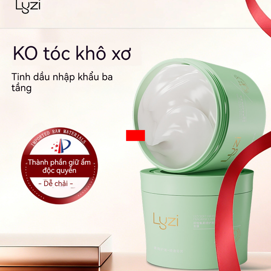 【LYZI】Mặt nạ làm mịn tóc cho tóc xoăn khô, chăm sóc tóc dưỡng mềm mại, mịn màng & thêm bóng