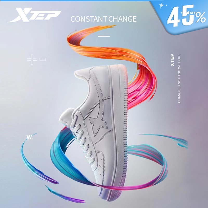 【XTEP】AF 1.0  | Giày thể thao Thời trang Cổ điển nam Trắng Thoáng khí Giày thể thao thoải mái