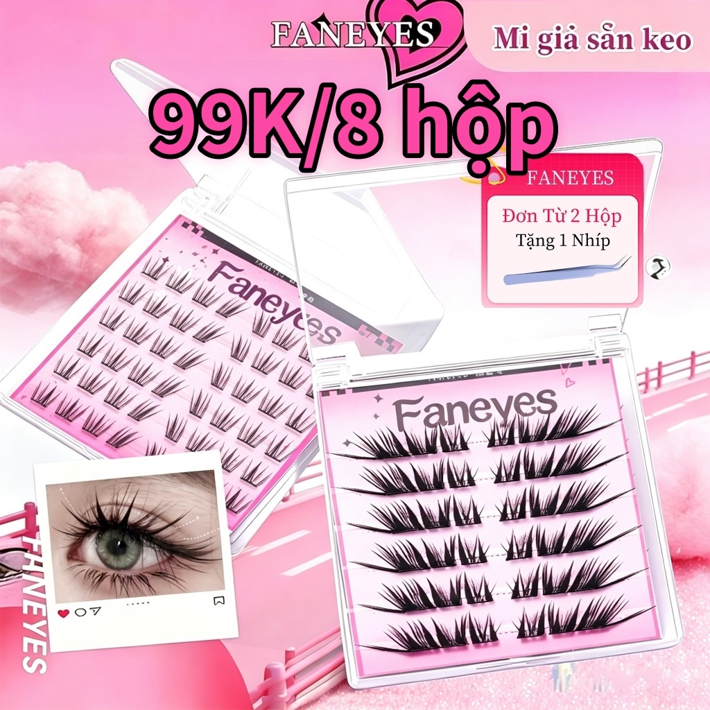 【99K/8hộp】Mi giả có keo sẵn không cần tẩy trang | Sản phẩm mới kiểu nữ nhóm nhạc Tự nhiên dài mi cong mi | Tạo hiệu ứng mi thật tự nhiên
