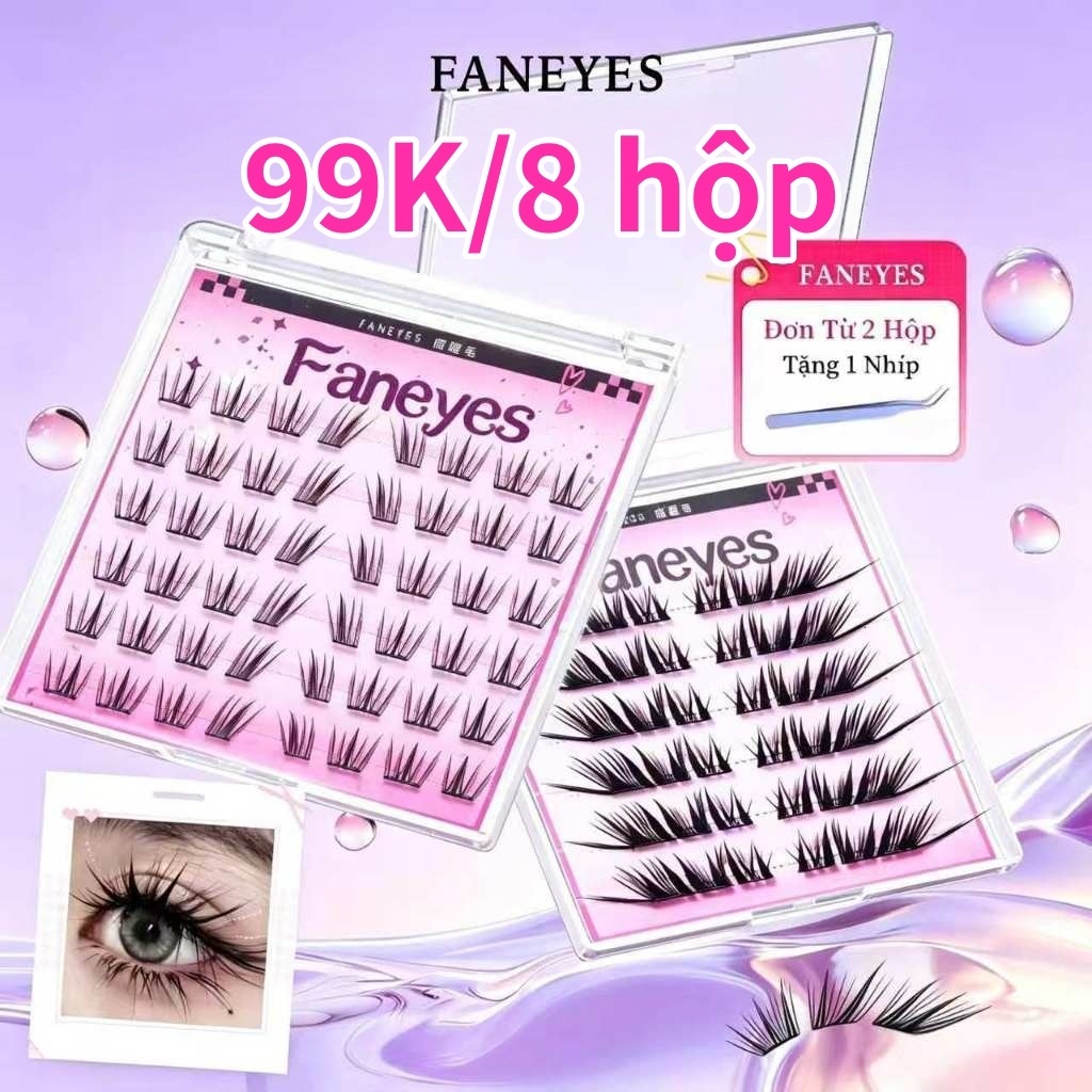 【99K/8hộp】Mi giả sẵn keo , Phong cách công chúa hướng dương tự nhiên, Bán buôn, Lông mi dưới, Nhìn tự nhiên, Dung tích lớn, Sách lông mi