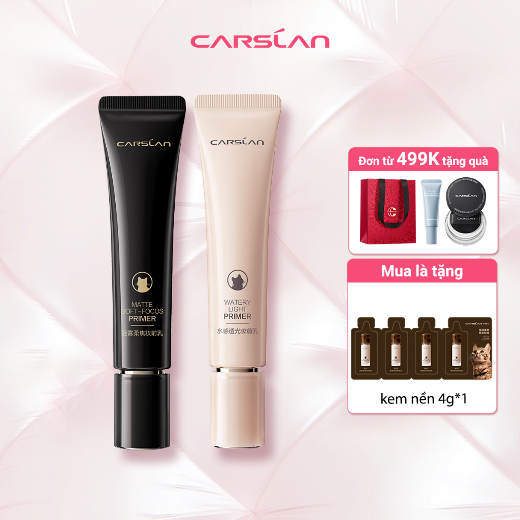 Kem lót trang điểm CARSLAN 24h dưỡng ẩm kiểm soát dầu lâu trôi không bết dính không vón cục 35g