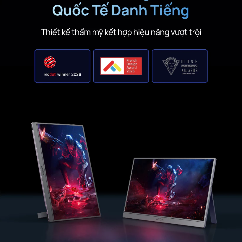 Màn hình chơi game di động ARZOPA 16.1 '' 144Hz, sRGB, 1080P FHD với màn hình máy tính xách tay HDMI HDR cho Switch, PlayStation, Xbox, PS5, Mac