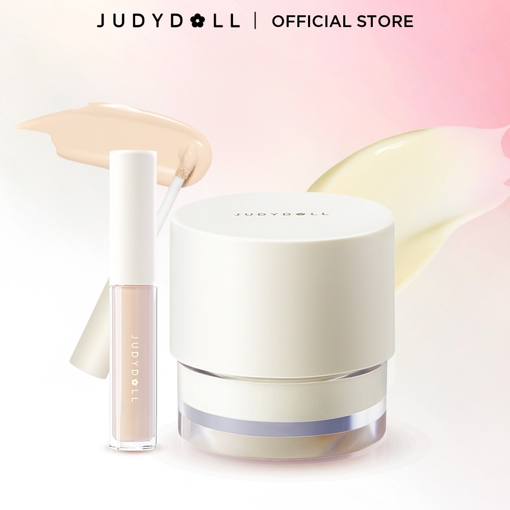 [COMBO 2] Combo Kem Lót Kem Che Khuyết Điểm JUDYDOLL Dưỡng Ẩm Nâng Tone Lâu Trôi Mịn Da Tự Nhiên