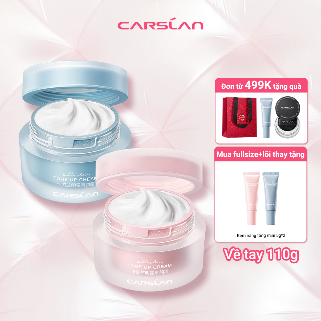 Kem nâng tông da Carslan kem lười trang điểm Kem lót che khuyết điểm hiệu quả Makeup nâng tông 50g