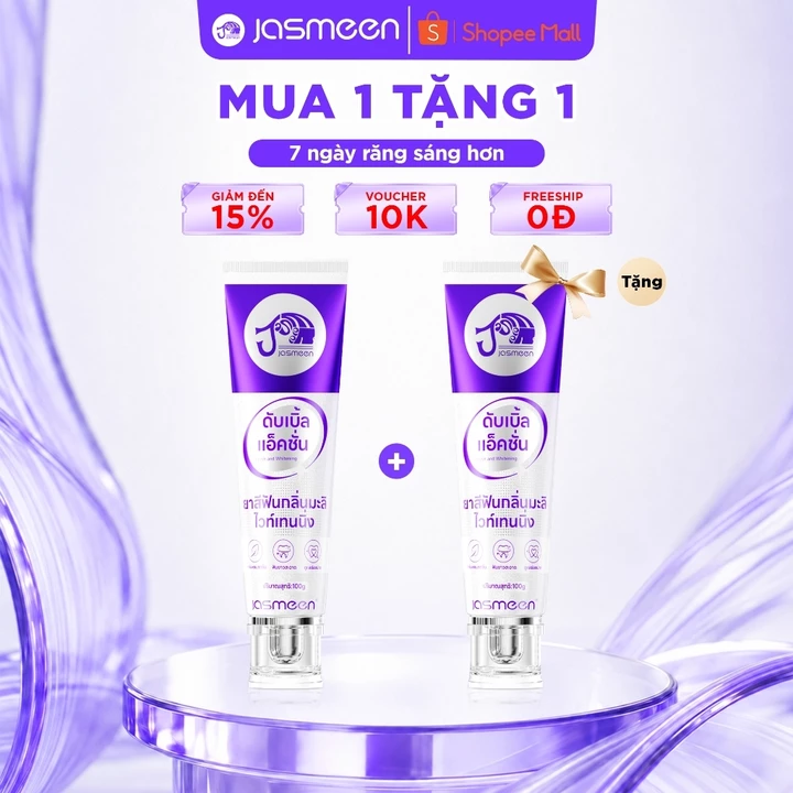 Bộ 2 Kem Đánh Răng JASMEEN 100g/ tuýp - Làm Sạch Răng, Giữ Hơi Thở Thơm Mát
