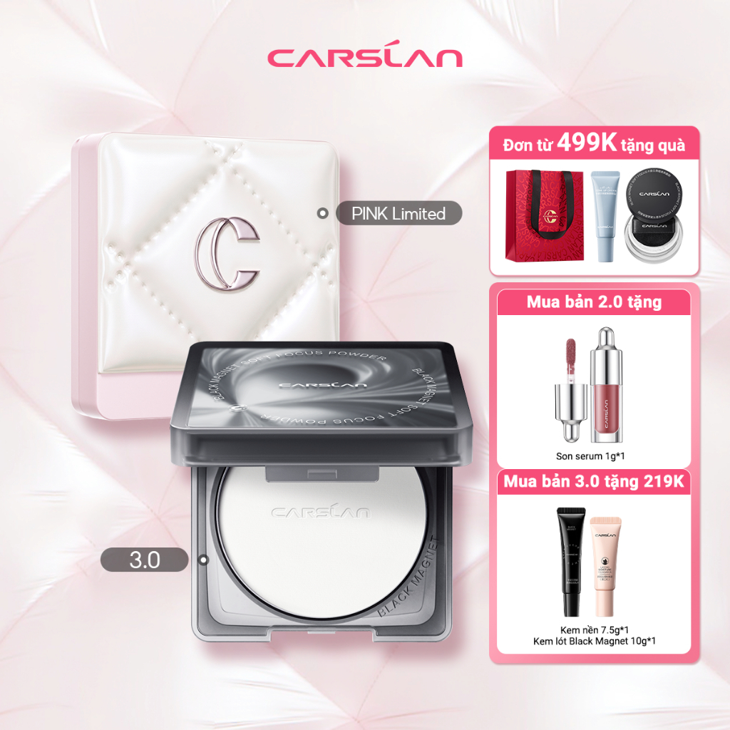 Phấn Nén kiềm dầu Carslan Black Magnet Soft Mist 24h Phấn Phủ trang điểm Mềm Mại Lâu Trôi 8g