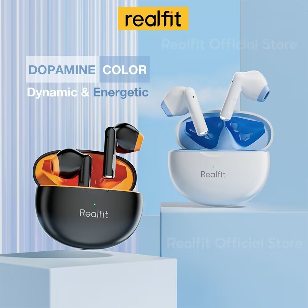 Tai Nghe Bluetooth Realfit F2 Có Micro Âm Trầm Tuyệt Vời Chất Lượng Âm Thanh Tốt Siêu cute