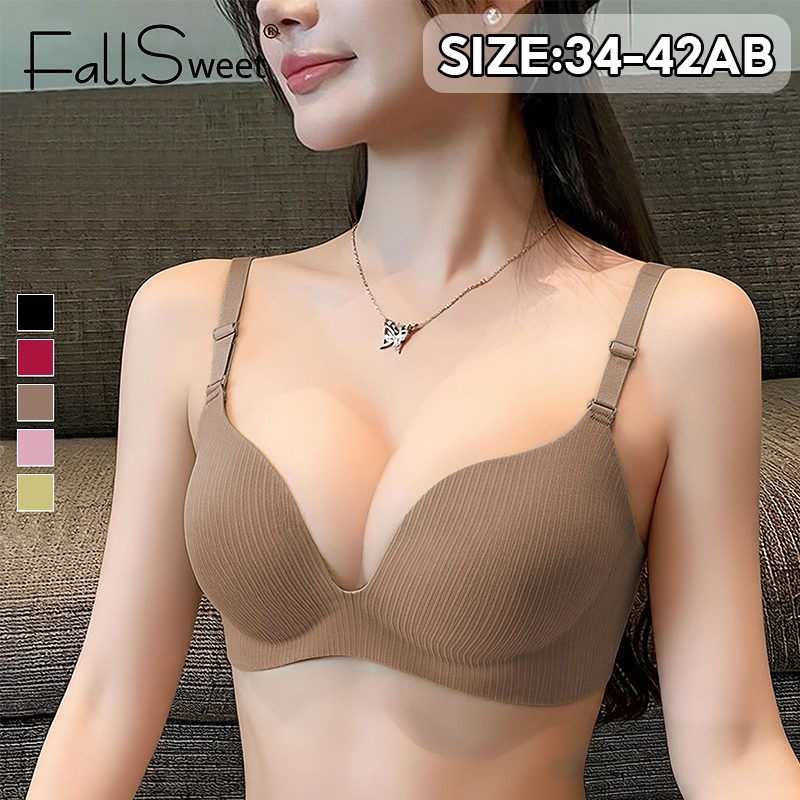 FallSweet 2.5CM Dày Ngực Nhỏ Liền Mạch Push Up Bras Dây Miễn Phí Hỗ Trợ Mềm Mại Đồ Lót Chống Chảy xệ