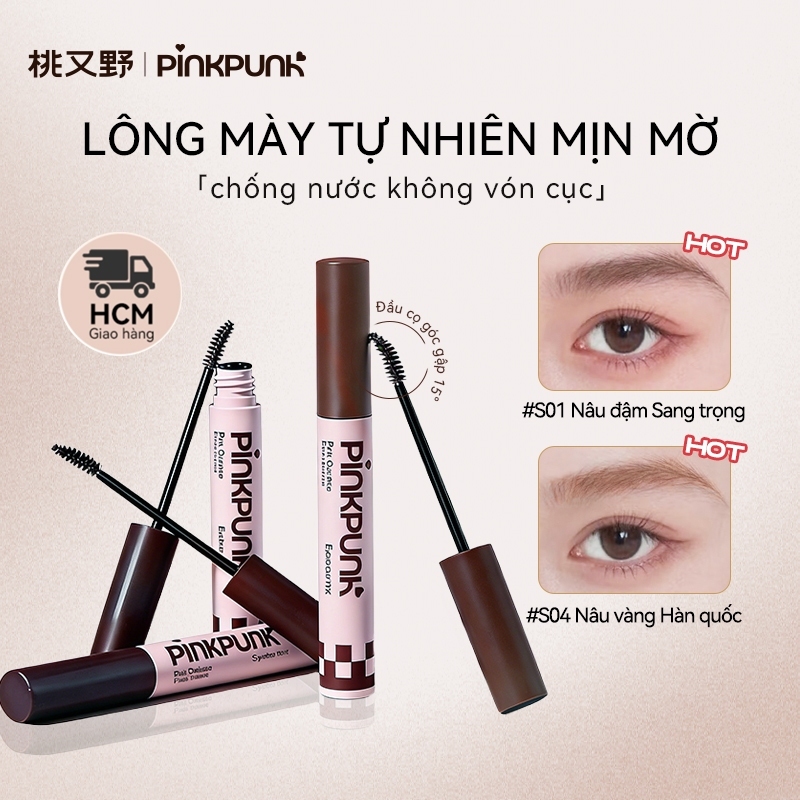 [MỚI] Mascara Lông Mày 2.0 PinkPunk Hiệu Ứng Mờ Nhung 6 Màu Tự Nhiên Không Lem Chống Nước 4g