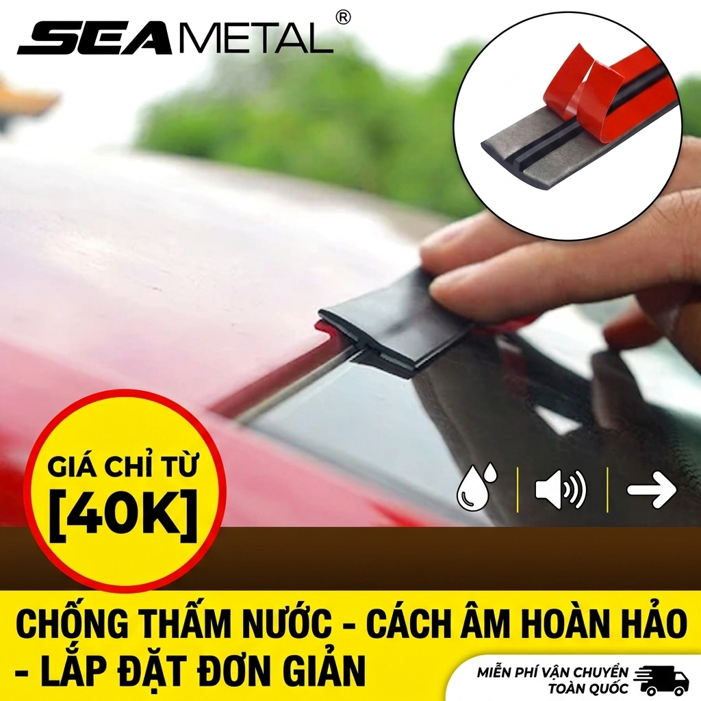 Gioăng cao su SEAMETAL dùng để bịt kín viền cửa sổ trời ô tô – chống thấm nước, giảm tiếng ồn và chống bụi
