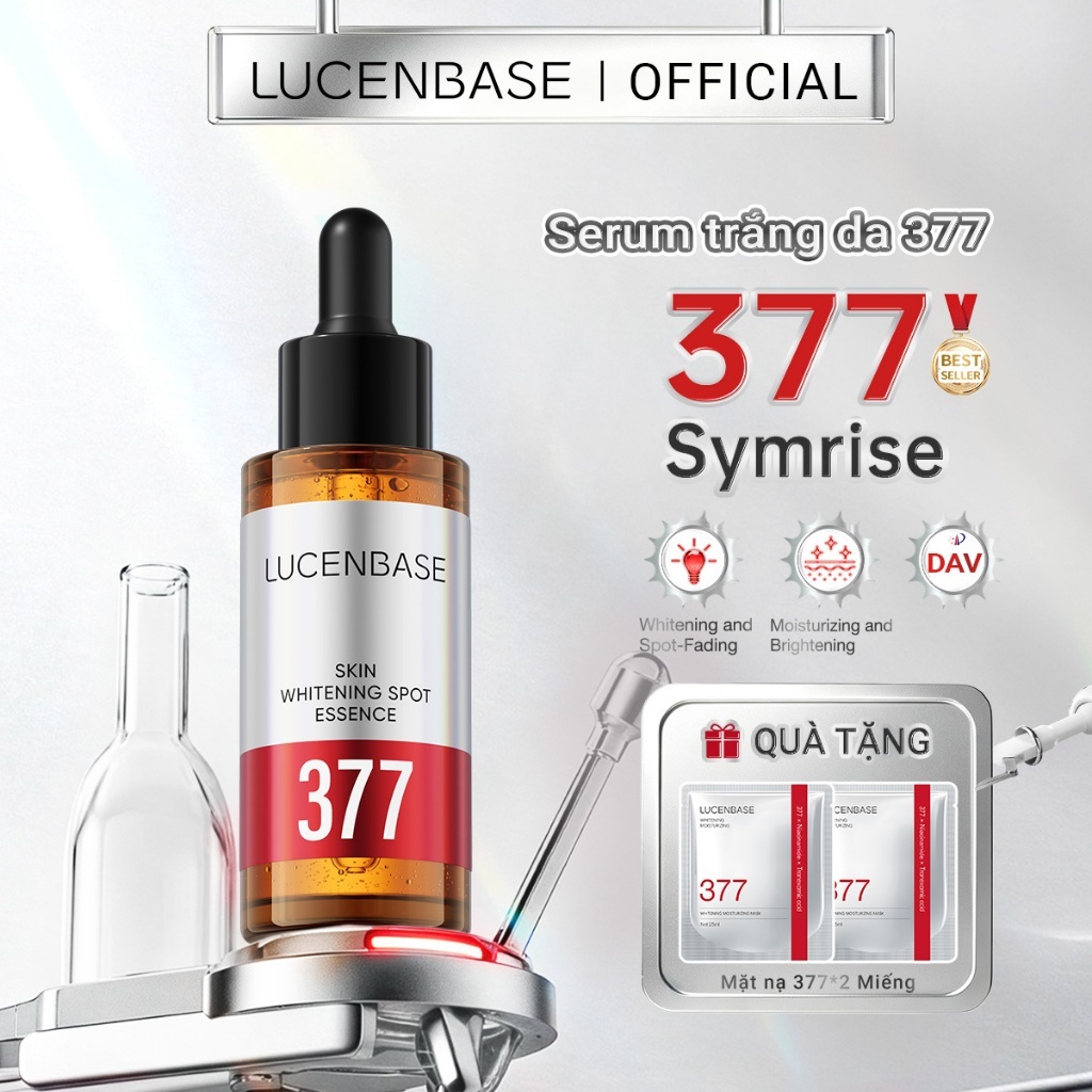 LUCENBASE 377 Radiance Serum 30ml | Làm trắng chuyên sâu & điều chỉnh điểm | Biến Đổi Da 28 Ngày (Tặng 2 Quà Tặng)