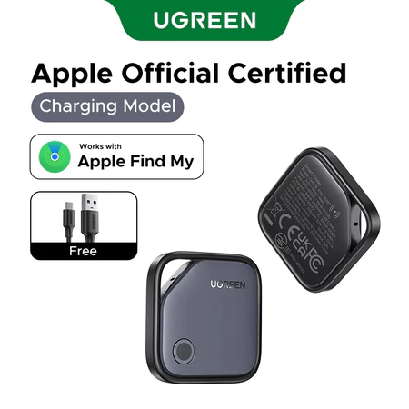 Bộ định vị thông minh Bluetooth UGREEN FineTrack Chống thất lạc hoạt động với Apple Find My (Chỉ dành cho Apple), Chứng nhận chính thức của Apple, Pin sạc, Bộ định vị tìm kiếm cho iPhone 17 Pro Max