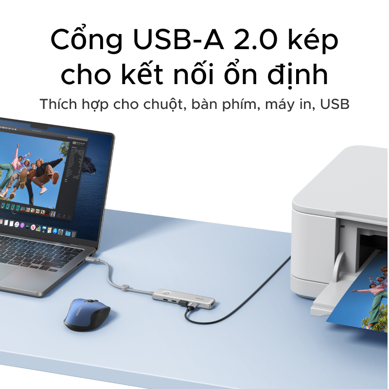 Hub 5 trong 1 UGREEN 100W PD Charge 4K @ 60Hz HDMI 10Gbps Truyền dữ liệu có nút khóa màn hình cho MacBook | BigBuy360 - bigbuy360.vn