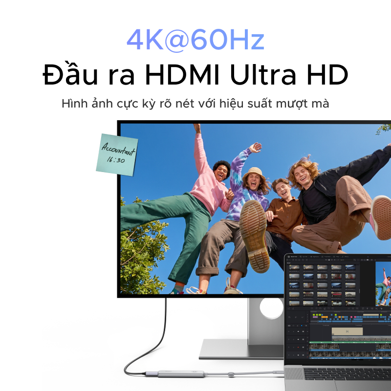 Hub 5 trong 1 UGREEN 100W PD Charge 4K @ 60Hz HDMI 10Gbps Truyền dữ liệu có nút khóa màn hình cho MacBook | BigBuy360 - bigbuy360.vn