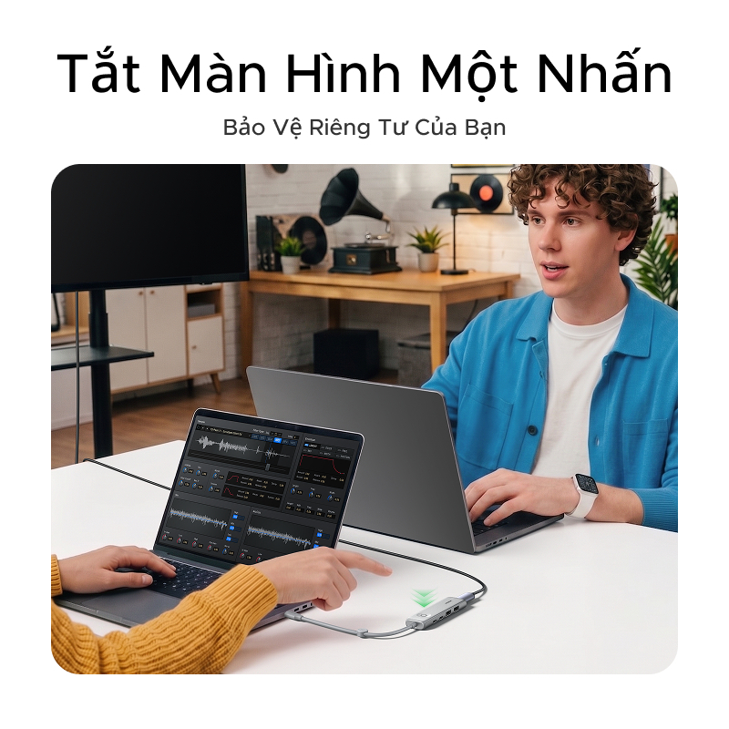 Hub 5 trong 1 UGREEN 100W PD Charge 4K @ 60Hz HDMI 10Gbps Truyền dữ liệu có nút khóa màn hình cho MacBook | BigBuy360 - bigbuy360.vn
