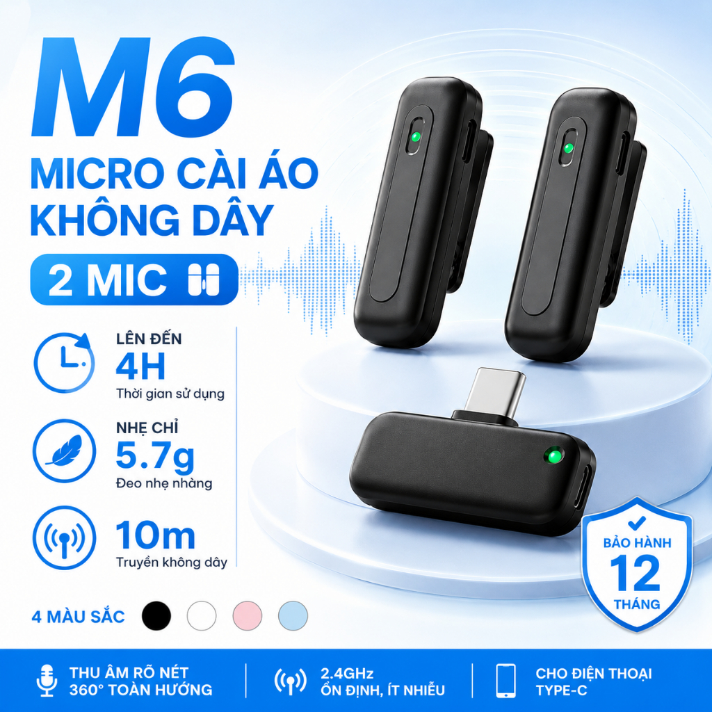 Sorf Mic Thu Âm Lọc Tiếng Ồn Micro Thời Lượng Pin 4 Giờ 10m Type-C Thù Lao