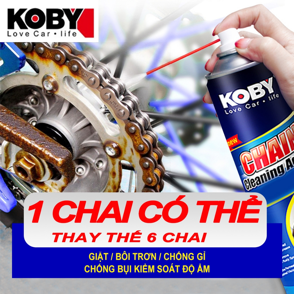 Nước Rửa Xích + Dầu Bôi Trơn Xích Xe Máy Xe Đạp Xe Điện Chống Gỉ Diệt Rỉ Sét Chống Ồn - Tặng Bàn Chải Vệ Sinh Xích + Khăn Lau