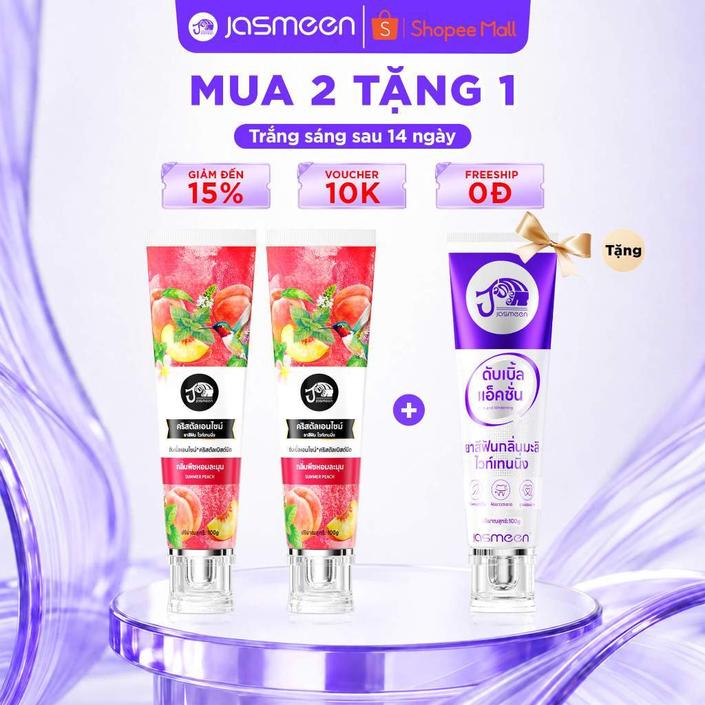 [MUA 2 TẶNG 1] Kem đánh răng JASMEEN 100g/tuýp, Làm trắng răng, Tẩy vết Ố vàng