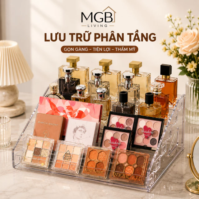 Kệ Đựng Mỹ Phẩm Trong Suốt 3/4/5/6 Tầng, Kệ Trang Điểm Để Bàn Đựng Son Tiết Kiệm Không Gian