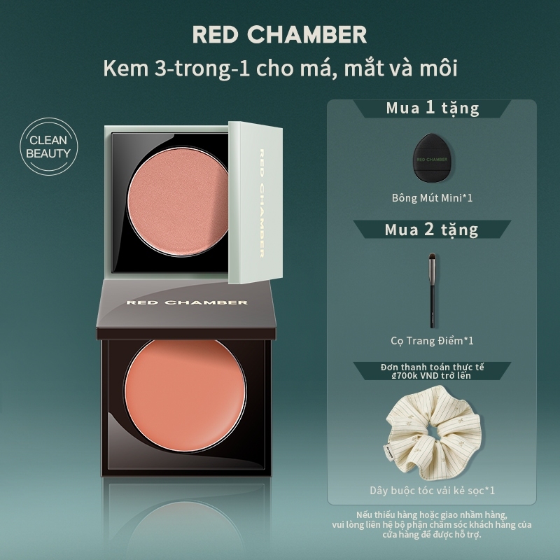 RED CHAMBER HARUKI Multi-Purpose Cream Blush Má Hồng Kem 3 Trong 1 Cho Má, Mắt, Môi kem đa năng rạng rỡ tự nhiên dễ tán lâu trôi