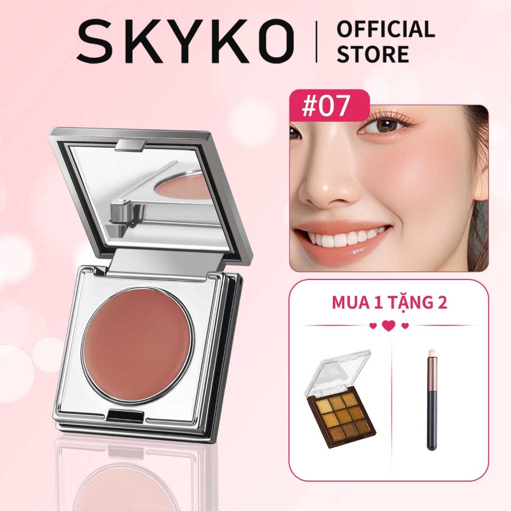 SKYKO Má hồng kem Son bóng 3 Trong 1 Blush Cream 6 Màu