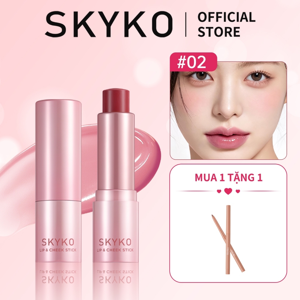 Son môi dưỡng ẩm SKYKO 3 trong 1 Blush Stick 6 màu