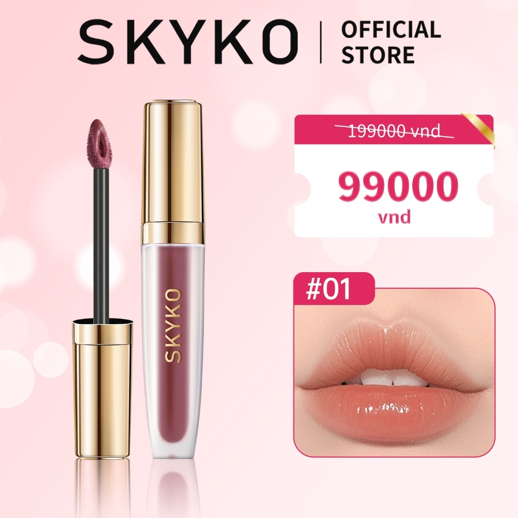 Son môi dưỡng ẩm SKYKO Son môi chống dính chống thấm nước 6 màu