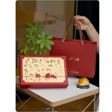 [Hộp quà rỗng] 20266 miếng Hộp quà bánh trung thu thu Hộp quà di động Hộp quà tặng da băng Hộp quà tặng lòng đỏ trứng Hộp rỗng giòn