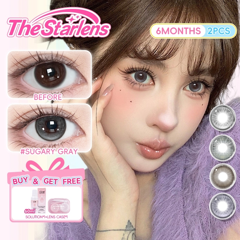 Kính áp tròng Starlens, 1 cặp 6 tháng, lens mềm mại cho mắt, Thích hợp đeo khi trang điểm, DIA14.5mm, có độ (0-8)