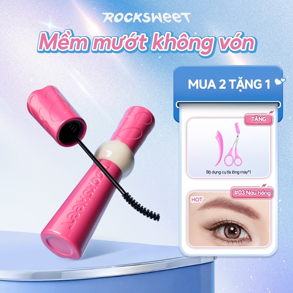 ROCKSWEET Mascara Lông Mày 2.0 – Họa Tiết Mờ Nhung Cho Lông Mày Trông Tự Nhiên, Chống Thấm Nước, Chống Mồ Hôi, Chống Nhòe. Một Cú Vuốt Mang Lại Màu Sắc Phong Phú, Thân Thiện Với Người Mới Bắt Đầu