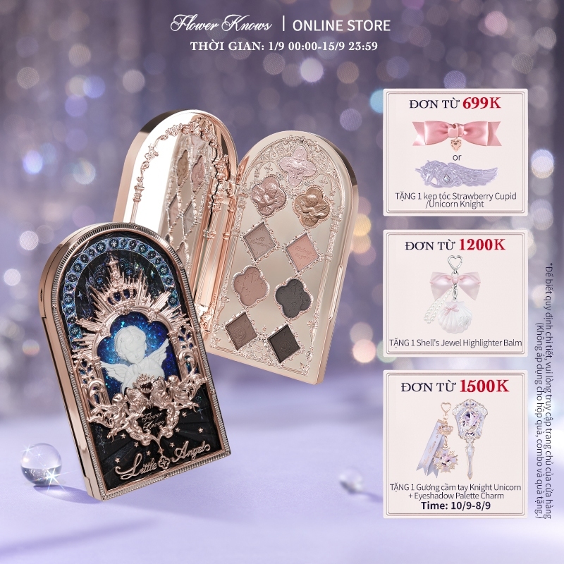 Bảng phấn mắt Flower Knows hình thiên thần nhỏ phối hoa xinh xắn 10.5g | BigBuy360 - bigbuy360.vn
