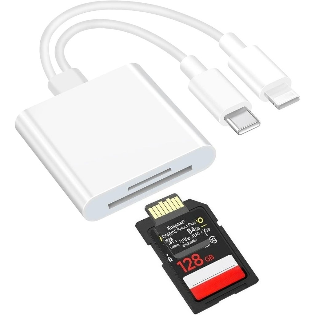 Đầu đọc thẻ SD cho điện thoại, USB-C / Light-ning Đầu đọc thẻ SD đầu đọc thẻ SD 3 trong 1 cho thẻ SD / Micro SD