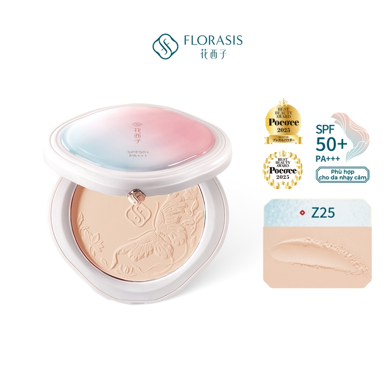 Florasis ( Hoa Tây Tử) Phấn Nén SPF50+ PA +++ Yurong Airbrushed — Che Phủ Hoàn Hảo, Hiệu Ứng Làm Mờ Lỗ Chân Lông & Lì Mịn Lâu Trôi 9g