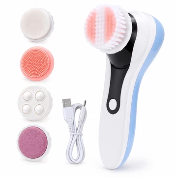 Máy làm sạch da mặt bằng điện 5 TRONG 1 Bàn chải làm sạch mặt Máy rửa mặt Spa Chăm sóc da Máy mát xa làm sạch mụn đầu đen Dụng cụ làm sạch da mặt
