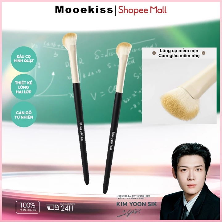 Cọ trang điểm Mooekiss cọ tạo khối Kết hợp tạo khối và highlight Dạng nửa quạt Lông mềmD ễ lấy phấn