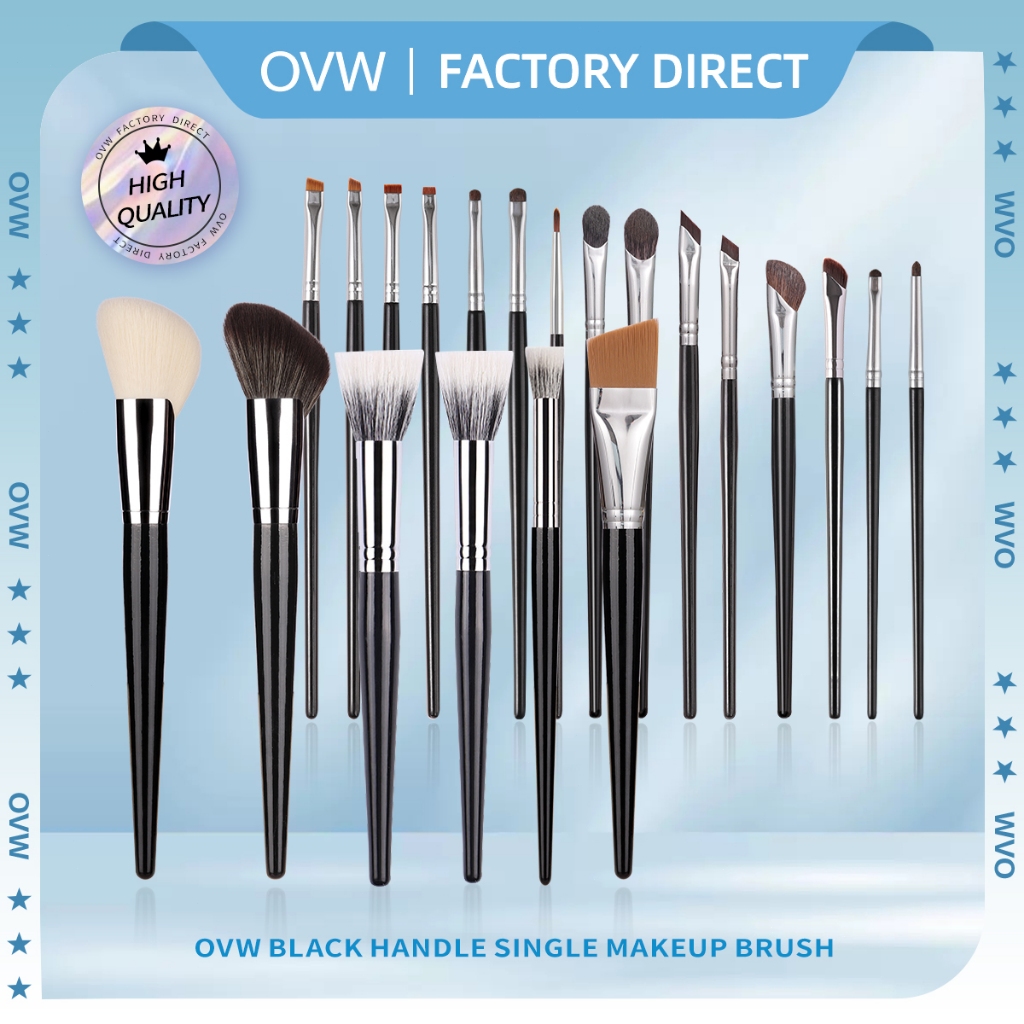 OVW Tay cầm màu đen Bàn chải trang điểm đơn Phấn mắt Công cụ cọ nổi bật