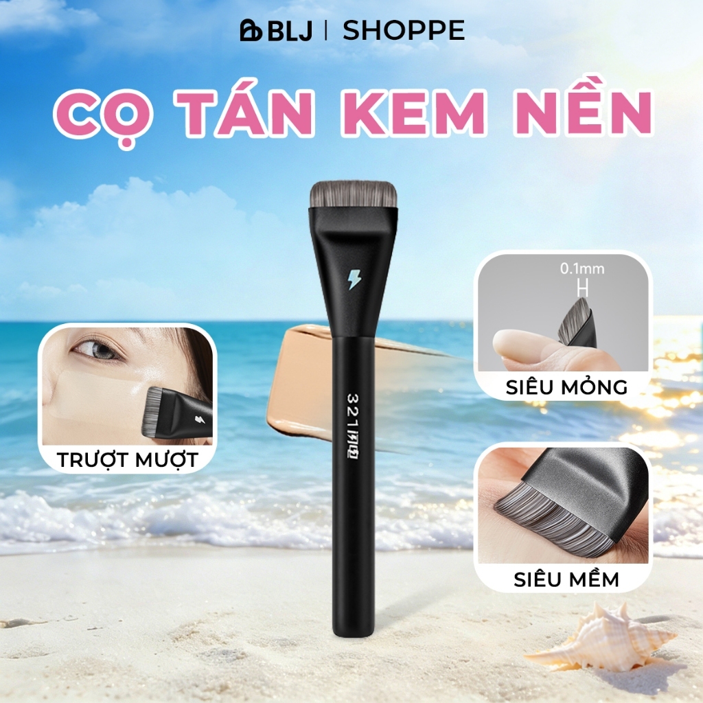 Cọ Tán Nền BLJ Phẳng Đầu Cọ Siêu Mảnh 0.1mm Cọ Trang Điểm Không Để Lại Vết Cọ Dàn Nền Mỏng Nhẹ Dành Cho Người Mới