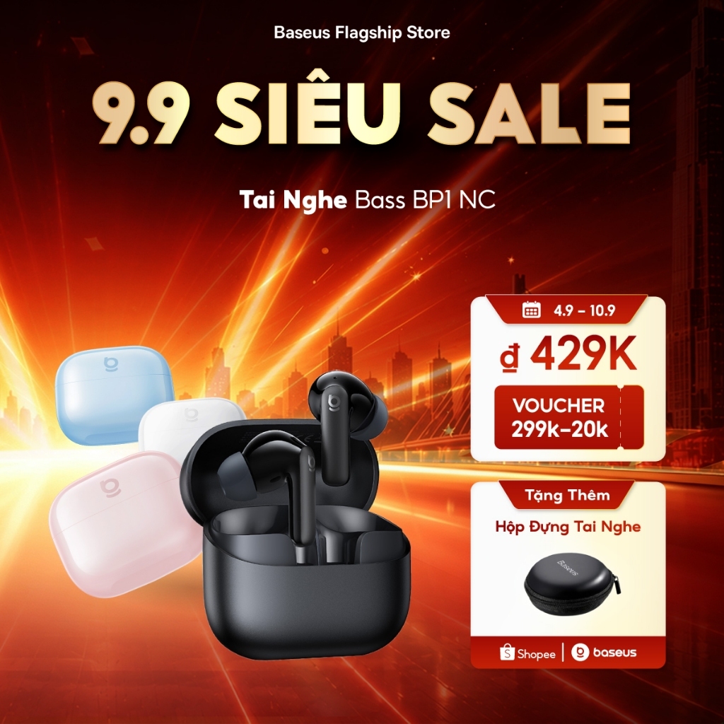 [Hàng mới về] Tai nghe chống ồn Baseus Bass BP1 NC Super Bass Bluetooth 6.0 41H Tuổi thọ pin dài | BigBuy360 - bigbuy360.vn