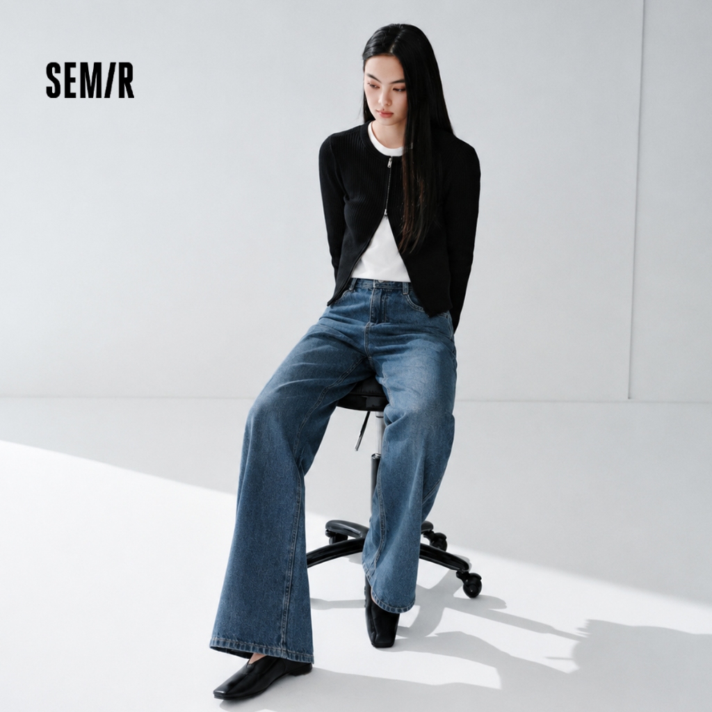 Semir 2026 Bộ Sưu Tập Mới Nữ Cao Cấp Phong Cách Retro Lyocell Vải Ống Rộng Quần