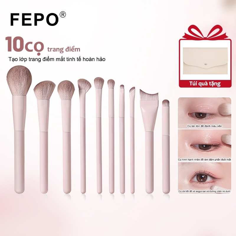 Bộ 10 / 7 Cọ Trang Điểm Derf Mini Lông Siêu Mềm Chất Lượng Cao