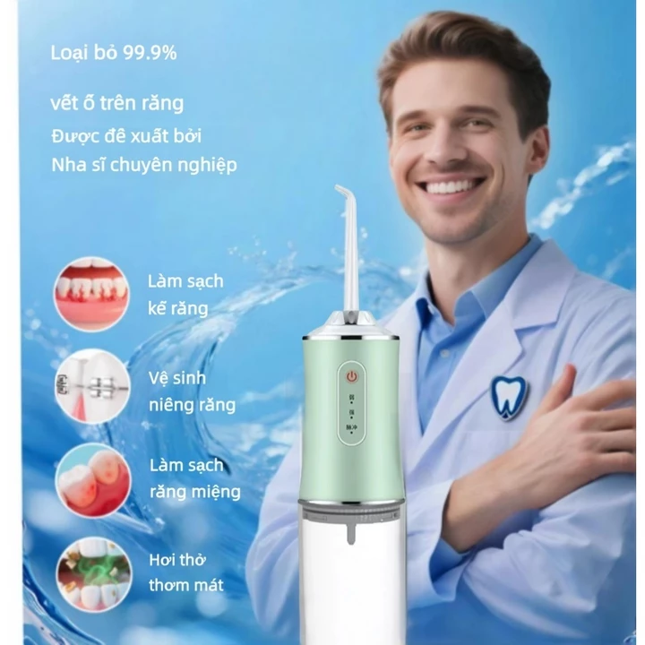 Dụng cụ nha khoa nước điện thông minh, loại bỏ mùi hôi miệng, dụng cụ nha khoa chống nước IPX7 Máy tăm nước nha khoa cầm tay, máy làm sạch kẽ răng, má – 6