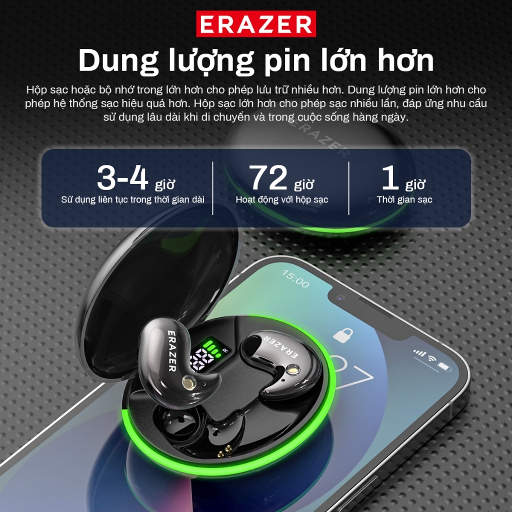 Tai nghe Bluetooth Lenovo ERAZER XF58 LED HIFI V6.0 AI Dịch Tai nghe ENC Tai nghe không dây khử tiếng ồn tự động | BigBuy360 - bigbuy360.vn