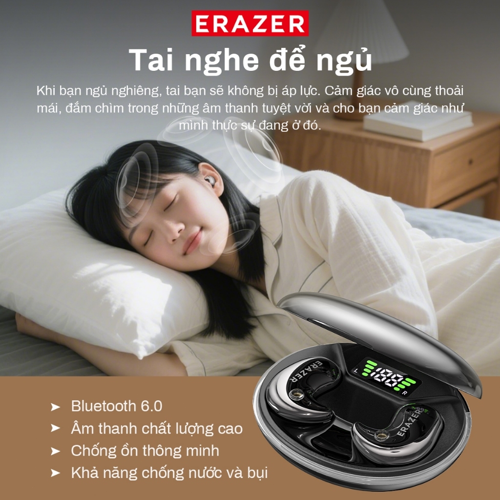Tai nghe Bluetooth Lenovo ERAZER XF58 LED HIFI V6.0 AI Dịch Tai nghe ENC Tai nghe không dây khử tiếng ồn tự động | BigBuy360 - bigbuy360.vn