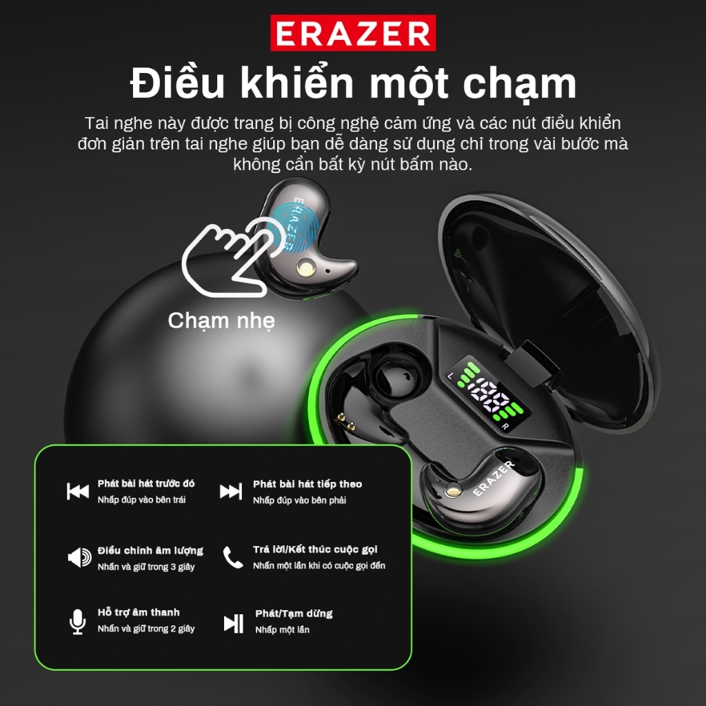Tai nghe Bluetooth Lenovo ERAZER XF58 LED HIFI V6.0 AI Dịch Tai nghe ENC Tai nghe không dây khử tiếng ồn tự động | BigBuy360 - bigbuy360.vn