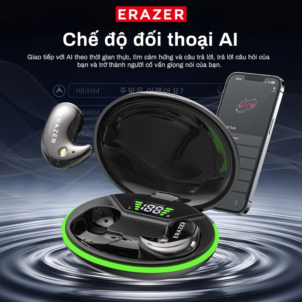 Tai nghe Bluetooth Lenovo ERAZER XF58 LED HIFI V6.0 AI Dịch Tai nghe ENC Tai nghe không dây khử tiếng ồn tự động | BigBuy360 - bigbuy360.vn