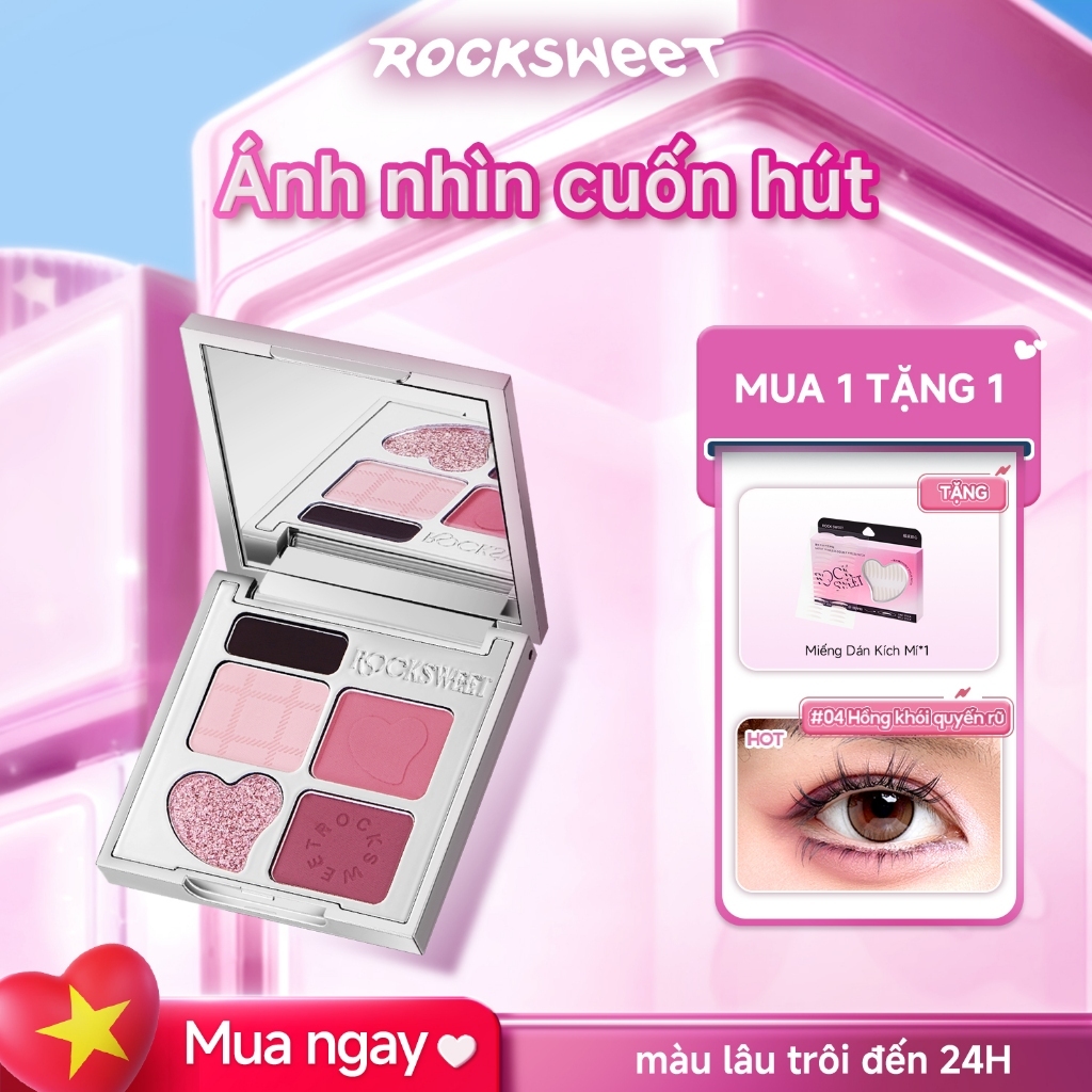 Rocksweet RS Bảng Mắt & Chân Mày 5 Màu - Trang Điểm Mắt Đa Năng 5g
